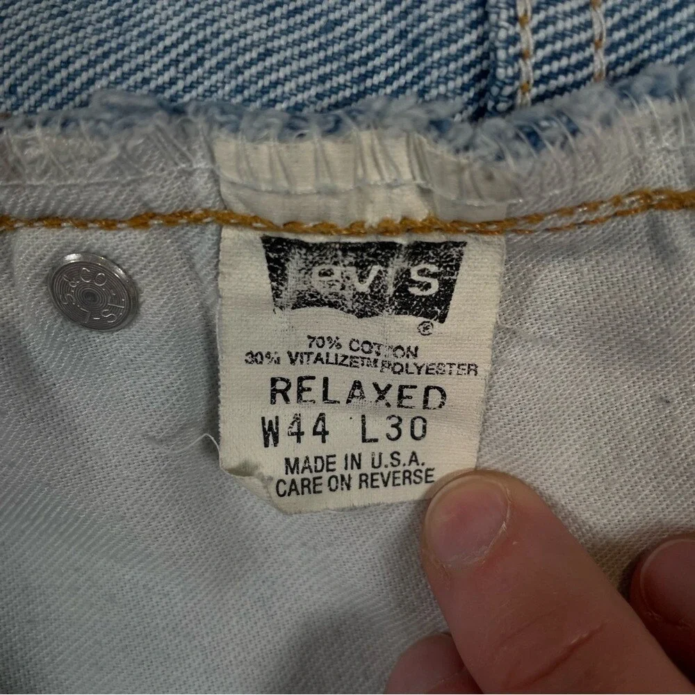 Levi's 865 Vintage 90's USA Made Lightwash Denim Pants Relaxed Fit‎ Mens 44x30